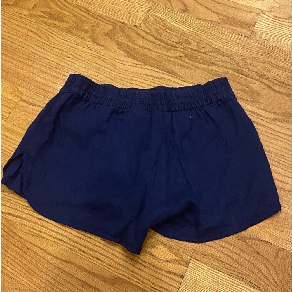 Gap small linen elastic waist navy blue shorts